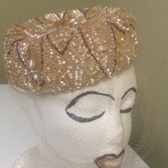 Really Cute Beige Topper/PB Hat/ Church by Coralie - Picture 10 of 11